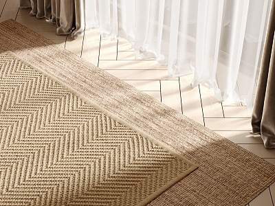 Herringbone jute rug
